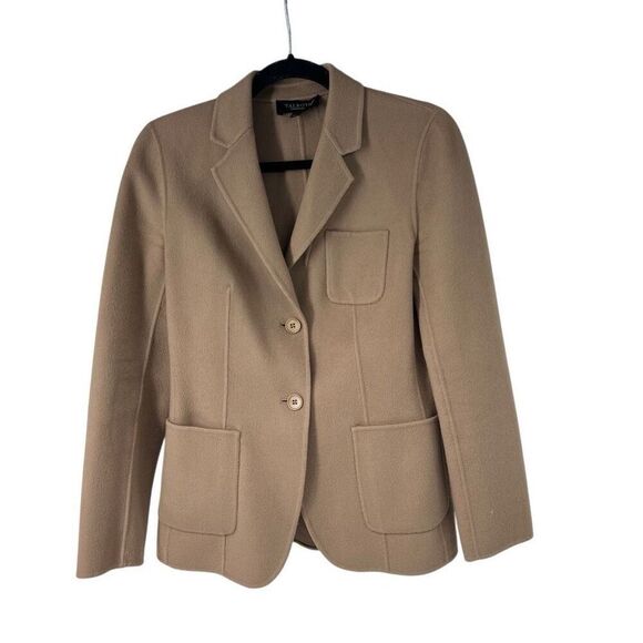 Talbots Tan Two Button‎ Blazer Wool Blend Blazer Sz 4 - Picture 1 of 7